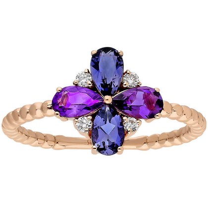 Diamant Lotus Ring - handgefertigter Diamantschmuck aus Feingold | Sirius Diamant