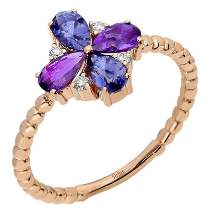 Diamant Lotus Ring - handgefertigter Diamantschmuck aus Feingold | Sirius Diamant