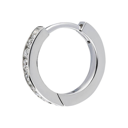 0,15 Gesamtkarat Diamant Herren Creolen in 333er 8K Weissgold - handgefertigter Diamantschmuck aus Feingold | Sirius Diamant