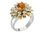 Diamant Citrin Ring in 14 Karat Gelb- und Weißgold