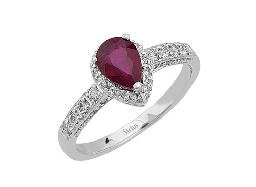 Rubin & Diamant Ring Diamantring 14 Karat Gold
