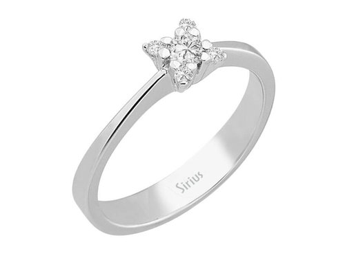 Design Solitär Diamant Ring 14 Karat Weissgold