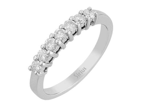 7 Diamanten Allianz Ring Trauring 585er 14K Weißgold