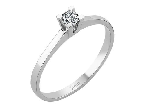 0,15 Carat Solitaire Diamant Ring in 18K Weissgold