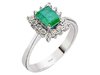 Entourage Brillant Smaragd Ring Diamantring 585er 14K Weißgold