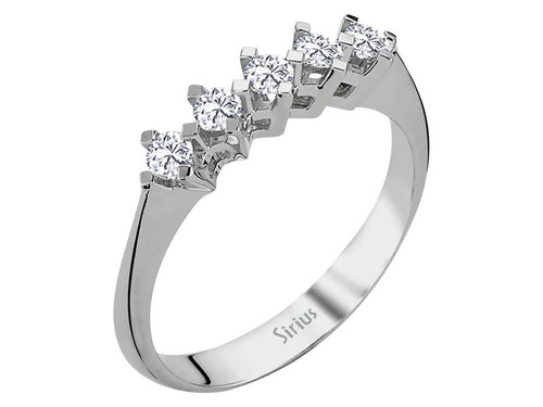 5 Diamanten ins. 0,29 Carat Allianz Ring Memoryring in 585er