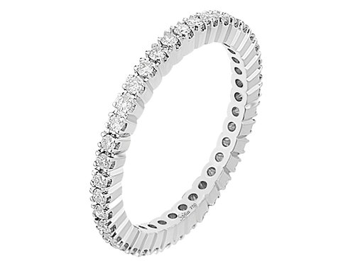 0,46 Karat rundum Brillant Diamant Allianz Ring 585er 14K Weißgold
