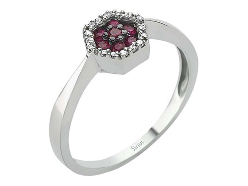 Rubin & Diamant Ring Weissgold