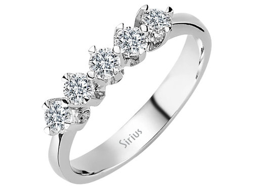 0,58 Carat 5 Diamanten Memoire Ring Diamantring Weissgold