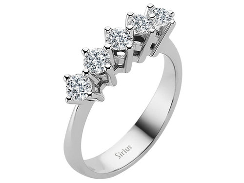 0,95 Carat 5 Diamanten Memoire Ring Diamantring Weissgold