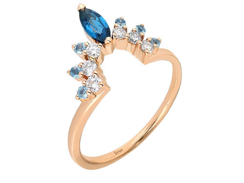Diamant Blaue Traumkrone Ring
