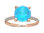 Diamant und Blauer Topas Ring