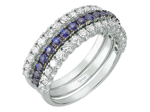Diamant und Saphir 3 Ringe Allianz