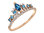 Diamant und Marquise London Blauer Topas Damenring