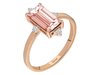 Diamant und Baguette Rosa Turmalin Modern Ring