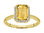 Diamant und Emerald Schliff Citrin Ring