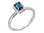 Diamant und Emerald Cut London Blauer Topas Ring