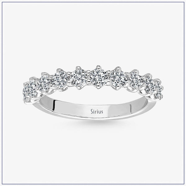 Half-round diamond ring