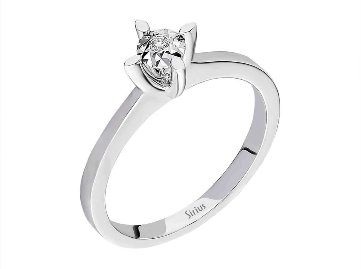 0,30 Carat Effekt Diamant Solitär Ring - handgefertigter Diamantschmuck aus Feingold | Sirius Diamant