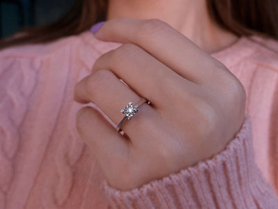 0.30 carat effect diamond solitaire ring