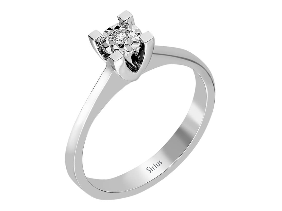 0,30 Karat Effekt Diamant Solitär Ring - handgefertigter Diamantschmuck aus Feingold | Sirius Diamant