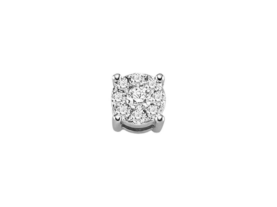 0.30 carat diamond solitaire effect men's earring in 8 K white gold