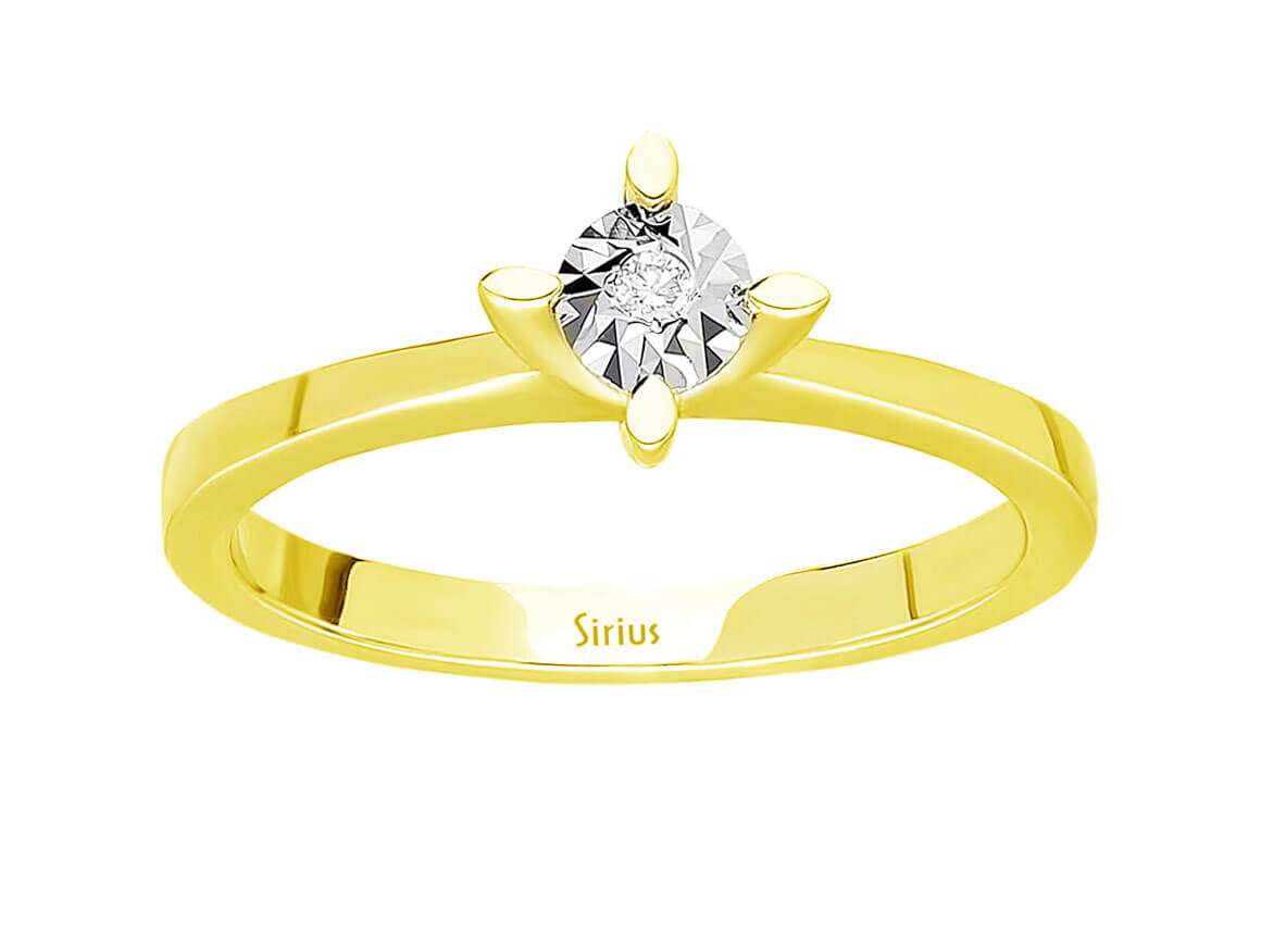 0,30 Carat Diamant Solitär Effekt Ring - handgefertigter Diamantschmuck aus Feingold | Sirius Diamant