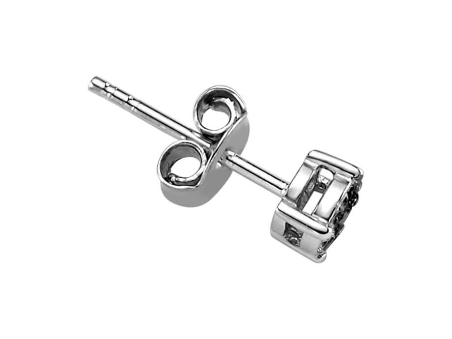 0.08 Carat 9 Black Diamond Men's Earring in 8K White Gold