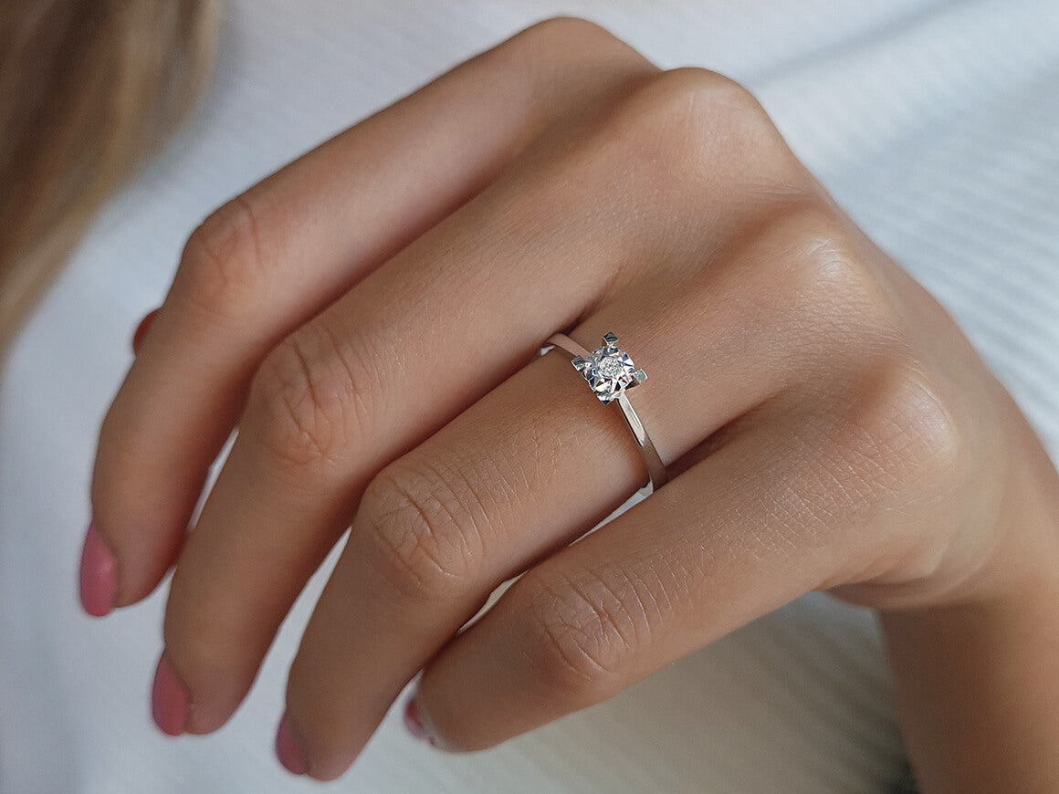 Bague solitaire en diamant effet 0,40 carat 