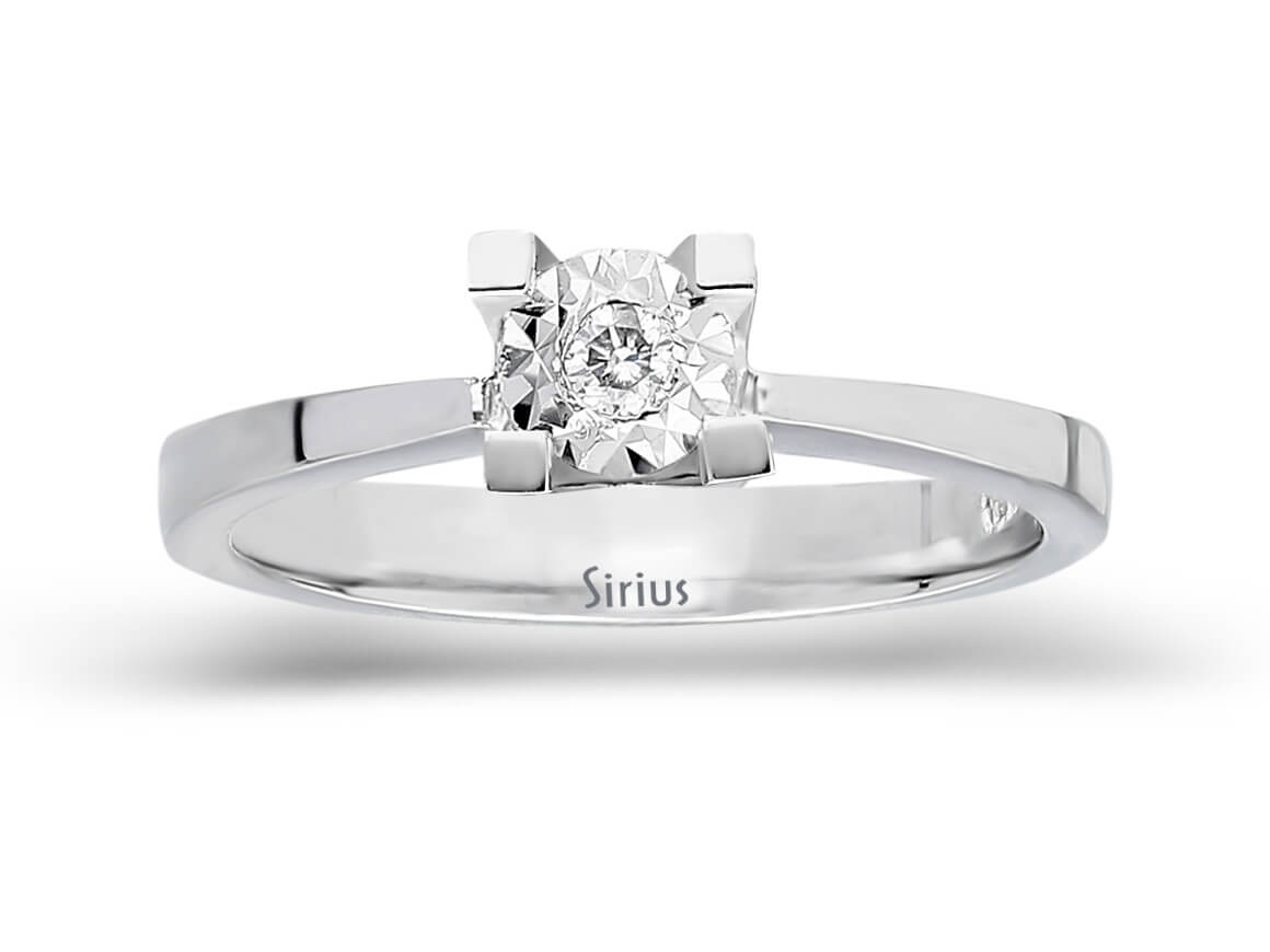 0,40 Karat Effekt Diamant Solitär Ring - handgefertigter Diamantschmuck aus Feingold | Sirius Diamant