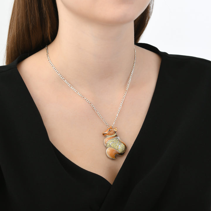 Squirrel-shaped necklace – Handmade