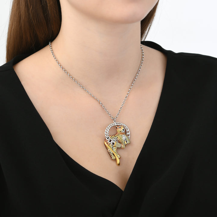 Leopard Halskette - handgefertigter Diamantschmuck aus Feingold | Sirius Diamant