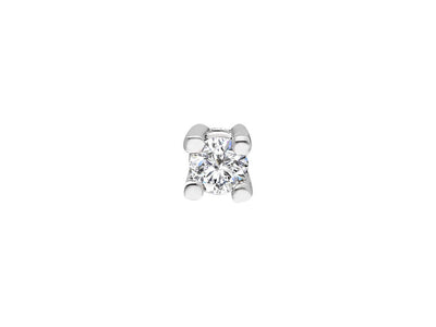 Boucle d'oreille homme solitaire diamant 0,04 carat en or blanc 585 14 carats 
