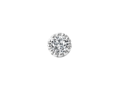 Diamond nose piercing in 585 14 carat white gold - 7 mm x 3.8 mm