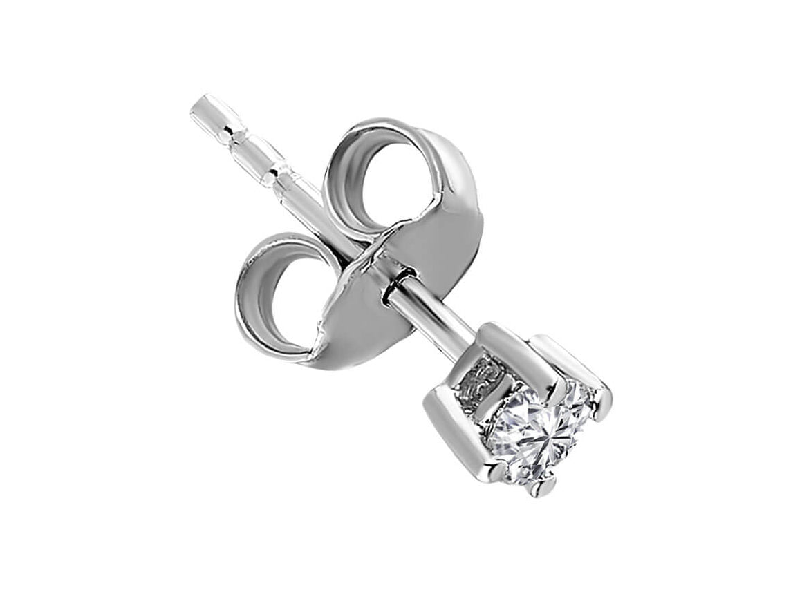 0.09 carat diamond solitaire men's earrings