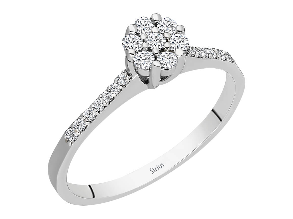 Total 0.25 carat diamond ring