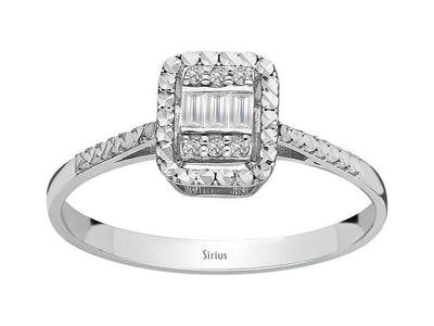 Bague baguette diamant effet 0,30 carat 