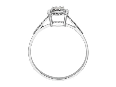 Bague baguette diamant effet 0,30 carat 