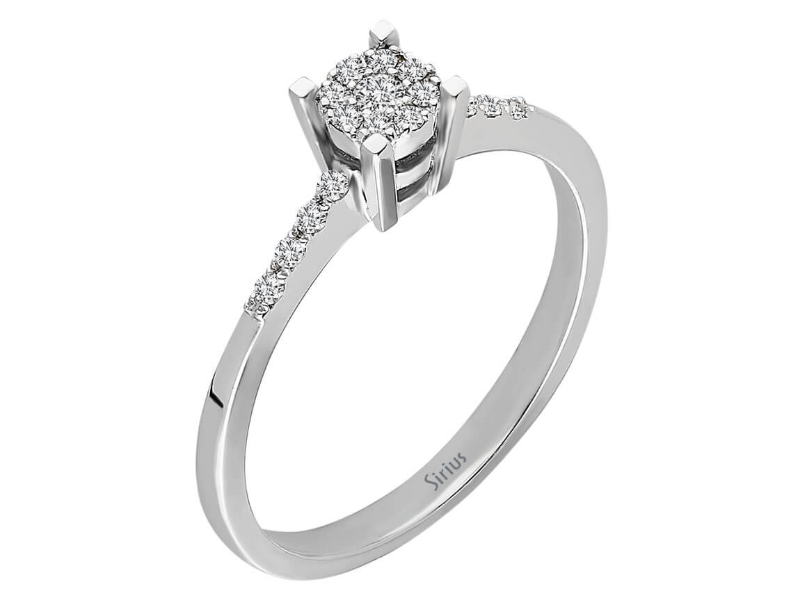 0,30 Carat Effekt Diamant Solitär Ring - handgefertigter Diamantschmuck aus Feingold | Sirius Diamant