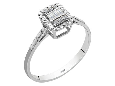 Bague baguette diamant effet 0,30 carat 