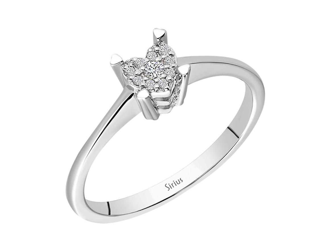 0.30 Carat Heart Cut Diamond Solitaire Effect Ring