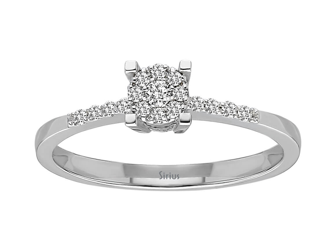 0,30 Carat Effekt Diamant Solitär Ring - handgefertigter Diamantschmuck aus Feingold | Sirius Diamant