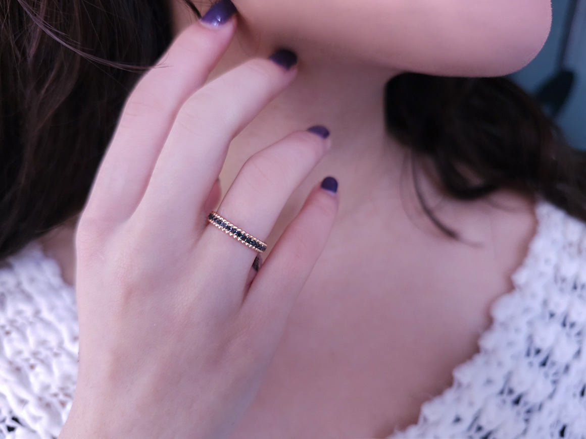 Alliance tout autour en diamant noir de 0,35 carat 