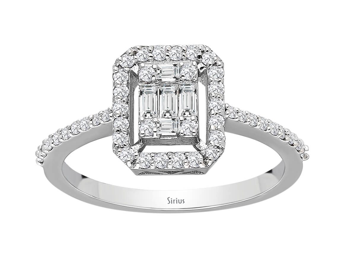 0,40 Karat Diamant Baguette Emilia Ring - handgefertigter Diamantschmuck aus Feingold | Sirius Diamant