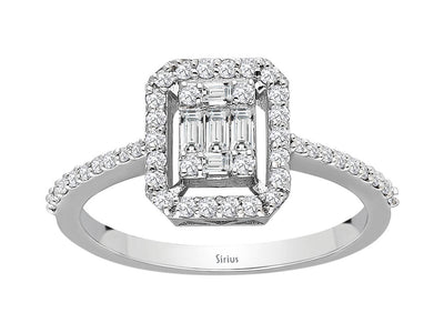 0.40 carat diamond baguette Emilia ring