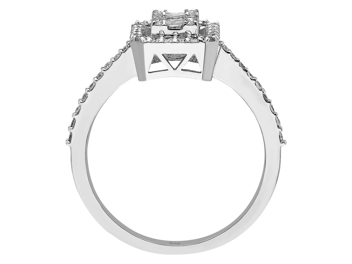 0,40 Karat Diamant Baguette Emilia Ring - handgefertigter Diamantschmuck aus Feingold | Sirius Diamant