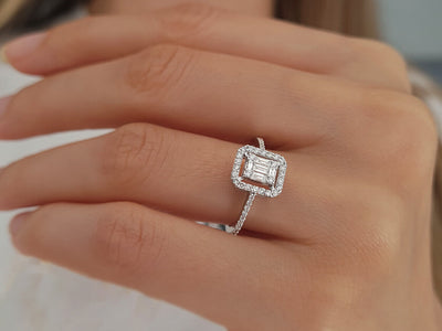 0.40 carat diamond baguette Emilia ring