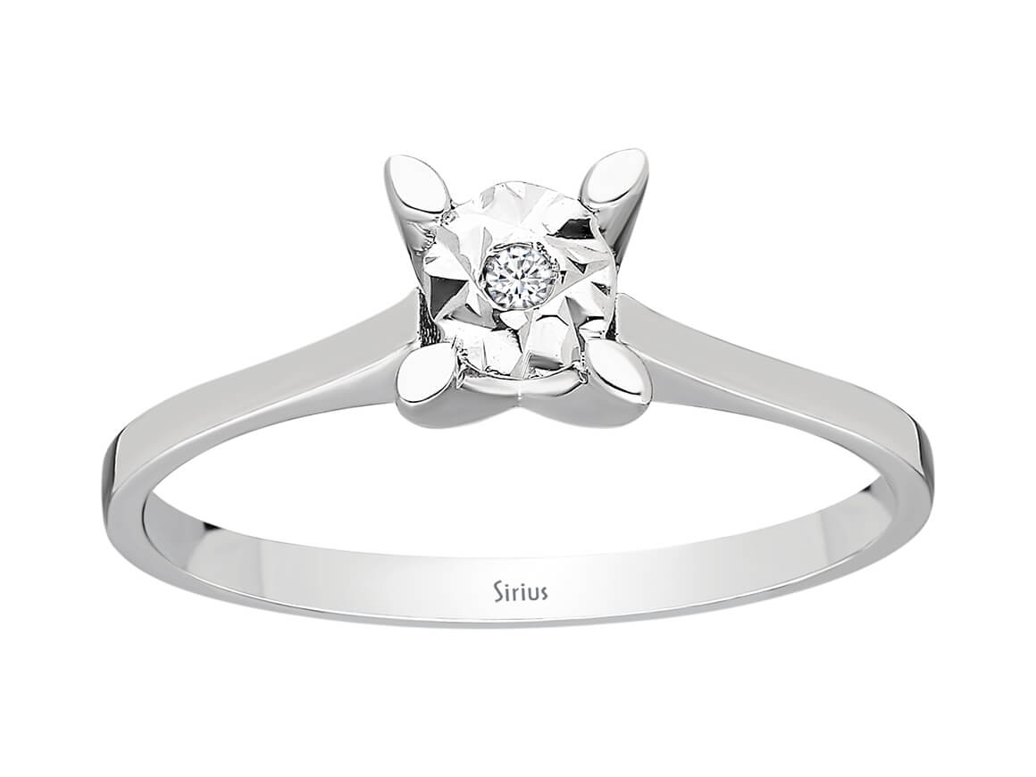 0,40 Karat Diamant Solitär Effekt Ring - handgefertigter Diamantschmuck aus Feingold | Sirius Diamant