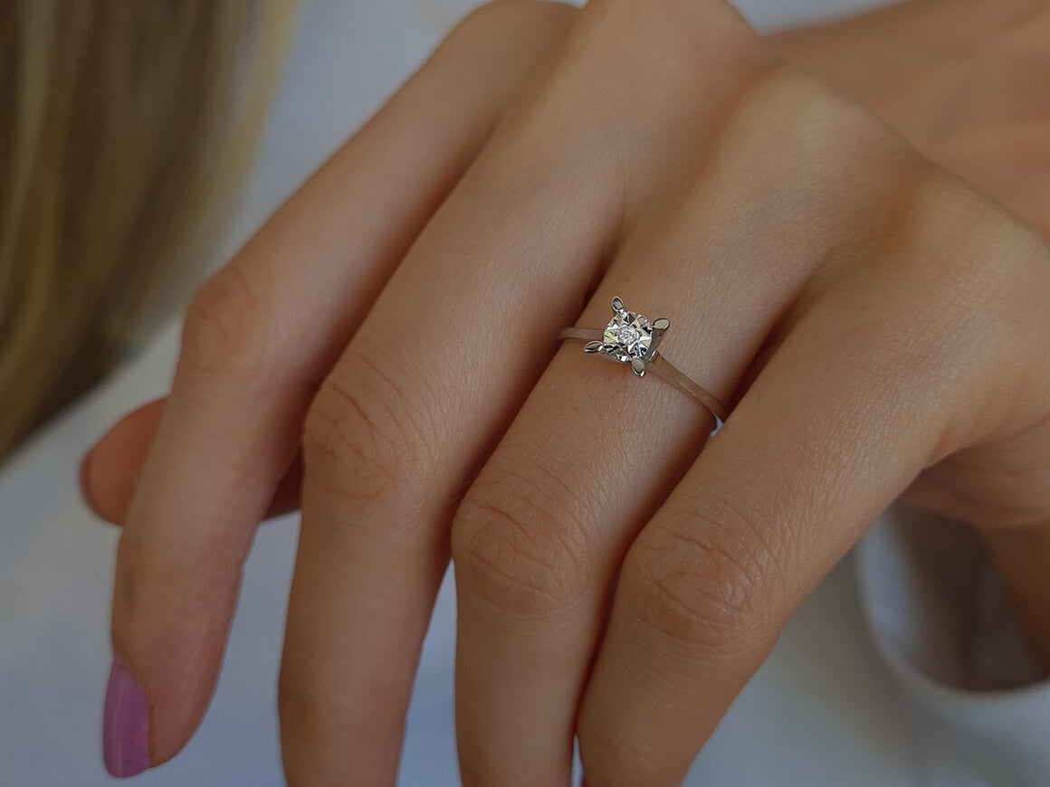 0.40 carat diamond solitaire effect ring