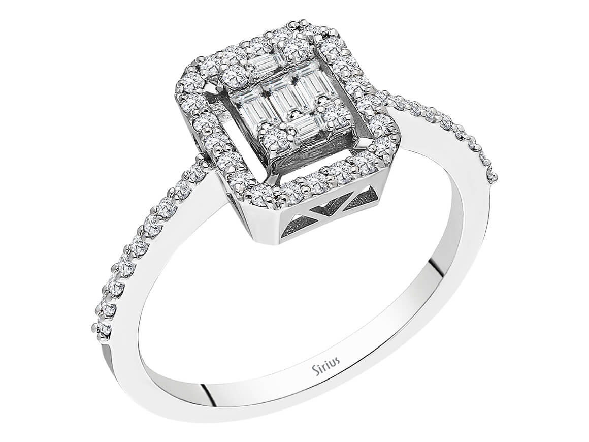 0,40 Karat Diamant Baguette Emilia Ring - handgefertigter Diamantschmuck aus Feingold | Sirius Diamant